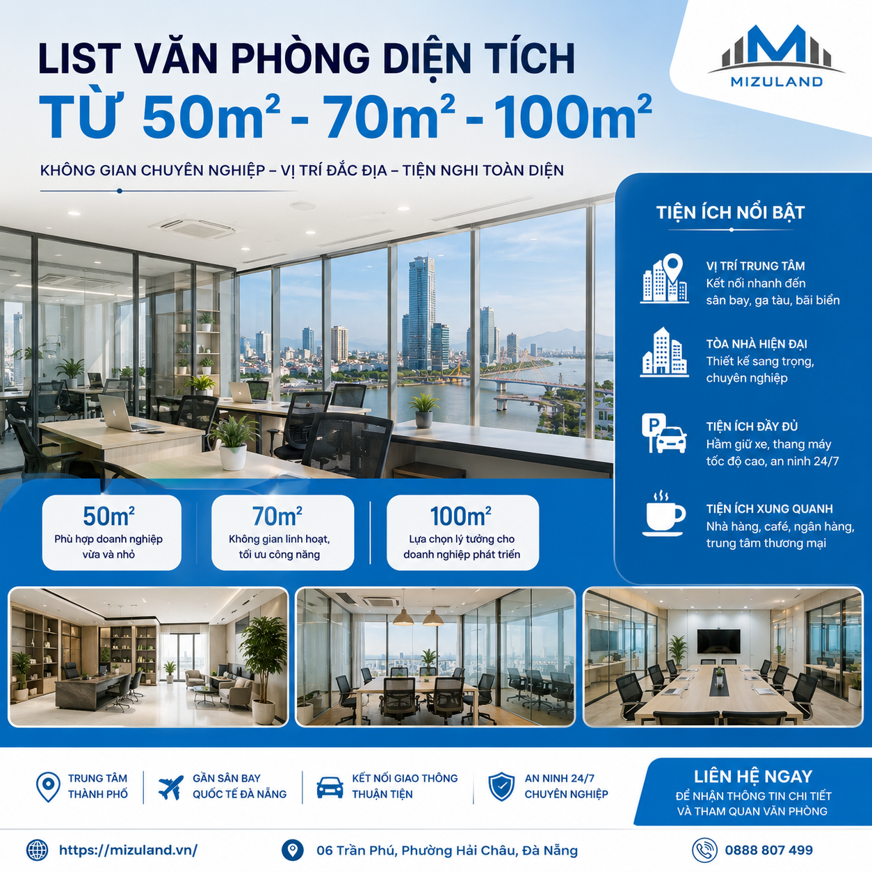 văn phòng cho thuê 50 70 100m2